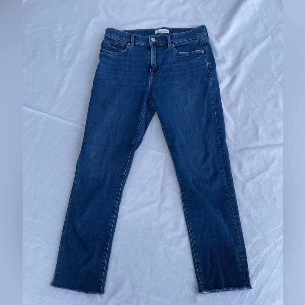 LOFT Dark Blue Straight Leg Jeans